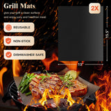 ROMANTICIST 26pcs Stainless Steel Grill Tool Set, Heavy Duty BBQ Grilling Accessories Gifts for Men Dad, Non-Slip Grill Utensils Kit with Apron, Thermometer, Mats in Aluminum Case for Christmas Silver