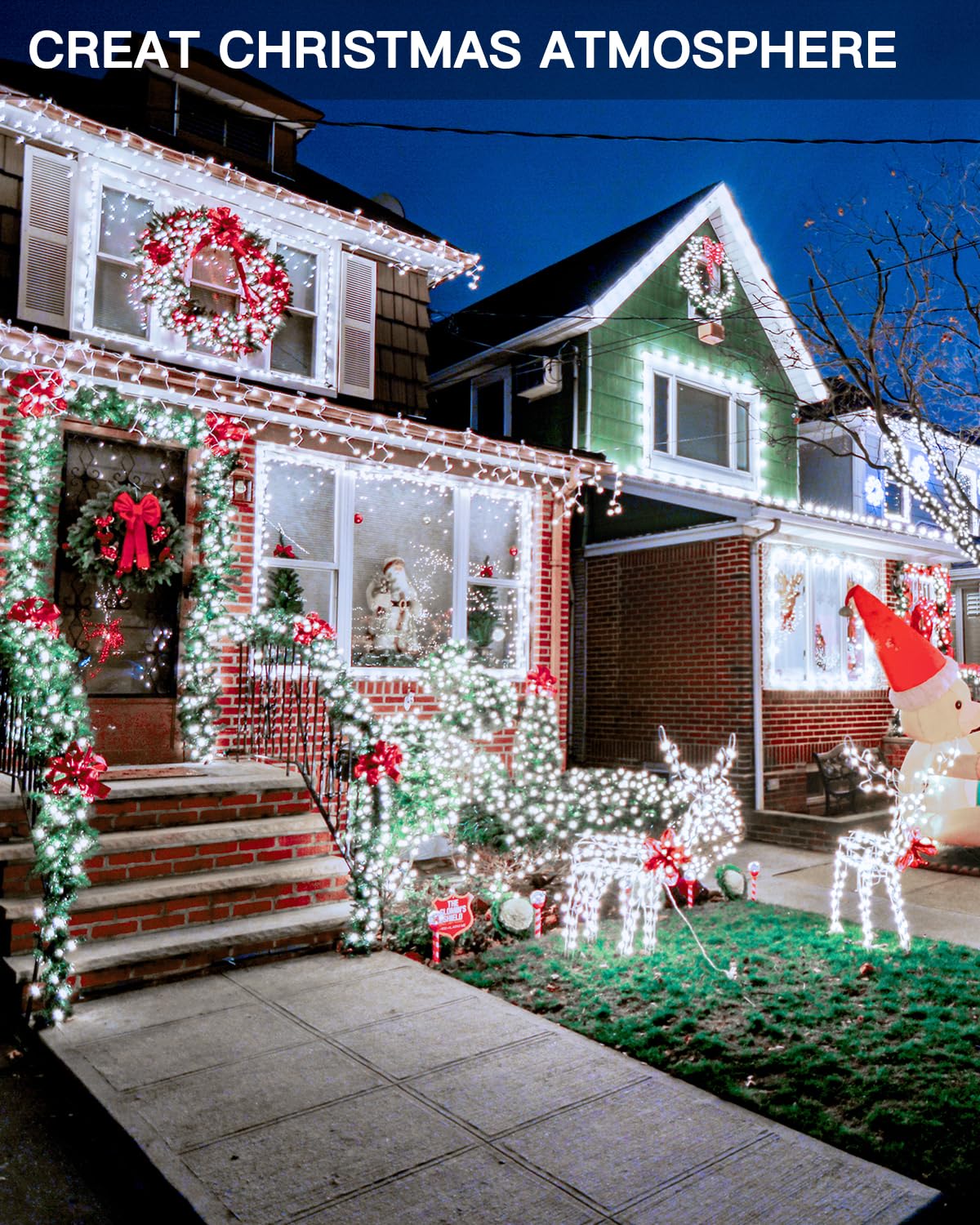 Ollny Christmas Lights Cool White, 600LED 197FT Christmas Tree Lights IP67 Waterproof, Plug in Fairy Lights with Remote 8 Modes Timer, Xmas Light for Outdoor Indoor House Holiday Decor