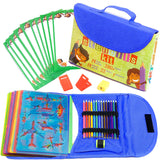 Drawing Stencils Set for Kids (55 Piece) - Arts and Crafts Set for Girls & Boys - Christmas & Birthday Gifts for Kids 4 5 6 7 8 9+ Year Old - Ideal Creativity Kit & Travel Activity with 300+ Shapes