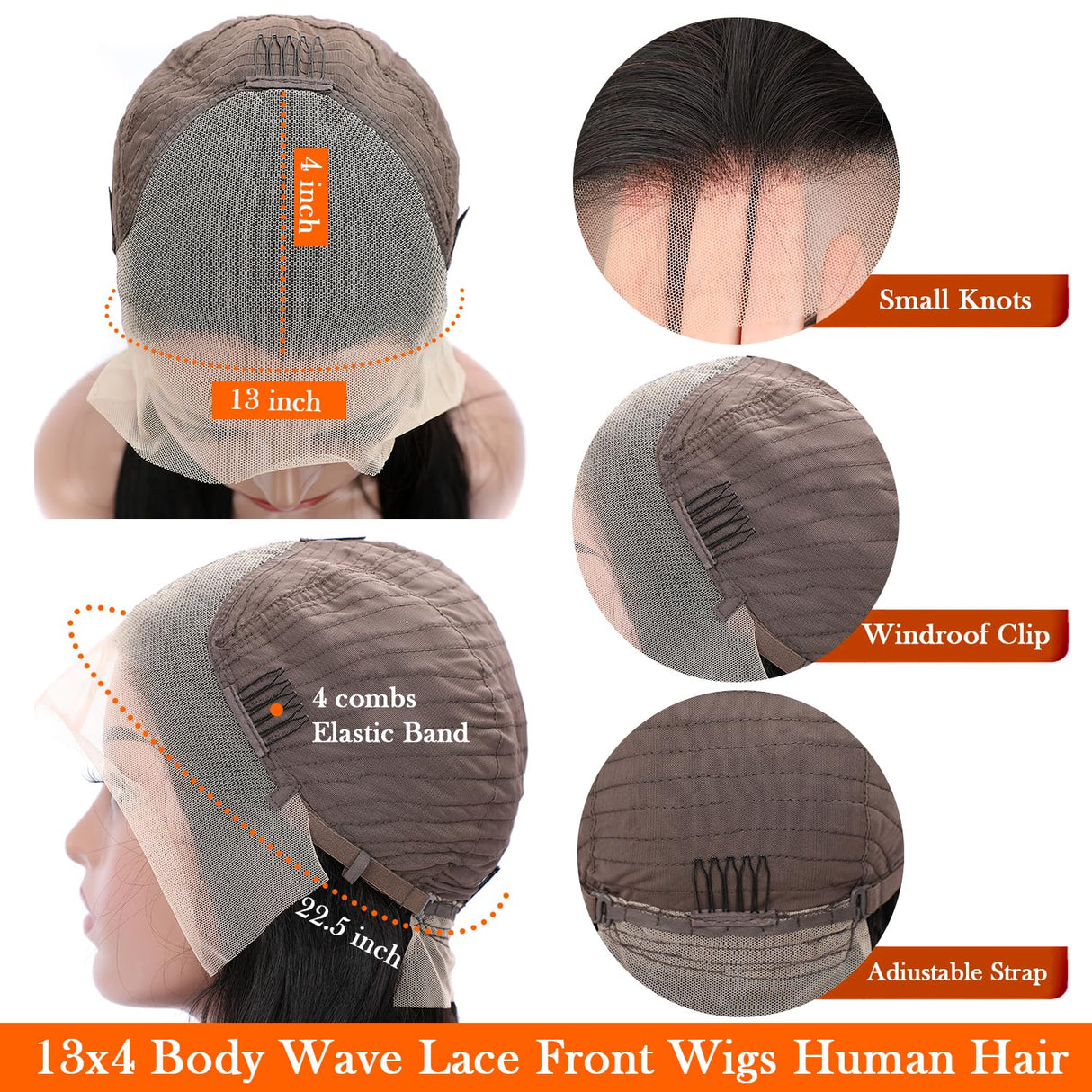 jianjin 28 Inch Body Wave Lace Front Wigs Human Hair 13x4 HD Transparent Lace Frontal Wigs Human Hair 180% Density Glueless Wigs Pre Plucked With Natural Hairline For Black Women
