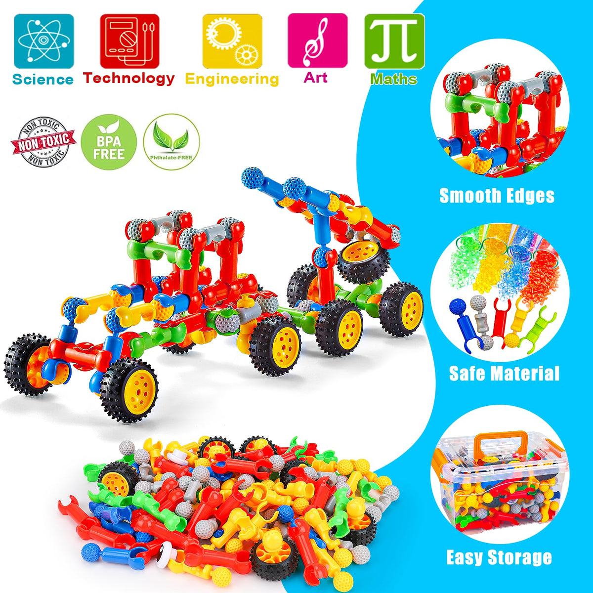 Qirptey Kids STEM Building Toys for 3 4 5 6 7 8+ Year Old Boy Birthday Gift