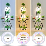 SNVHLQ 3CCT Grow Lights for Indoor Plants, 192 Full Spectrum LED Plant Light for Indoor Growing with Enhanced Red & Blue, 4/8/12H, 10 Brightness, 2 in 1 Small Ceiling Grow Light Wood Grain, 4-Head