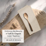 Ruvanti Linen Napkins Set of 12, 18x18 Cloth Napkins, Cotton Linen Blend Napkins Cloth Washable, Soft, Reusable Dinner Napkins for Wedding, Parties, Christmas, Thanksgiving, Everyday Use - Natural