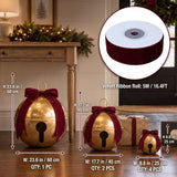 7 Pcs Inflatable Christmas Balls with Velvet Bows, Giant PVC Jingle Bells