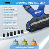 ZELUS Weighted Vest for Men and Women, Adjustable Body Weight Vest Exercise Set for Workouts, 4-10lb/11-20lb/20-32lb with 6 Ironsand Weights for Cardio Strength Training Walking Jogging, 4-10lb. Blue