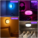 4-Pack Rechargeable Shower Lights for Inside Shower, 15 RGBW Color Changeable Waterproof Lights for Shower with Remote(Dimmable＆Timer), Wireless LED Mood Lighting for Bathroom, Closet, Bedroom, Party