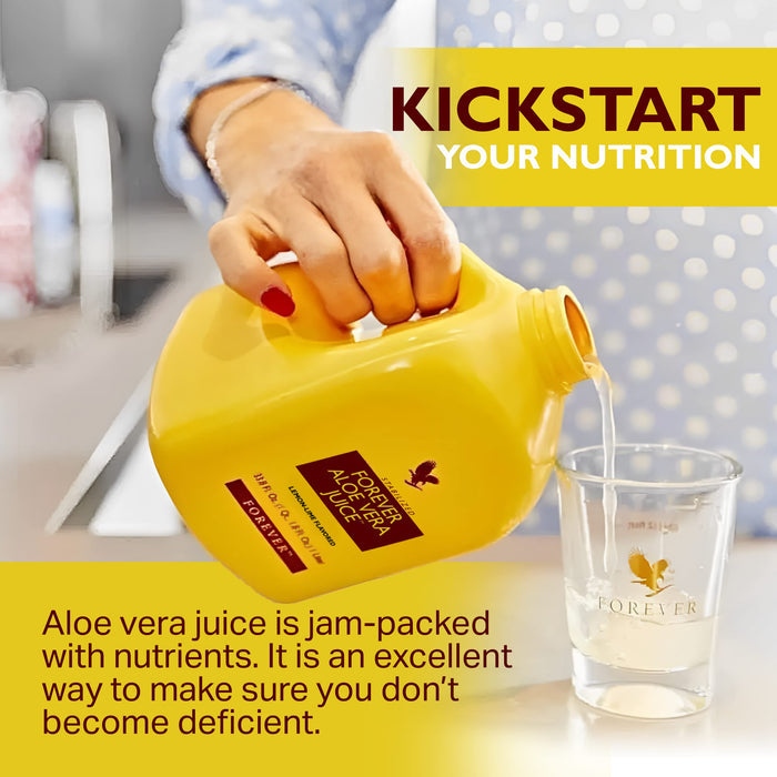 2 Bottles of 1 Liter Aloe Vera Juice. Forever Living Lemon-Lime Flavored Aloe Juice. Pure Aloe Vera Juice Made with Pure Aloe Vera Plant
