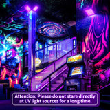 150W UV Black Light, 2 Pack Powerful IP66 Waterproof LED Lamps for Neon Glow Party, Halloween, Christmas Decor and Art Displays in Large Space (150W (2 Pack))