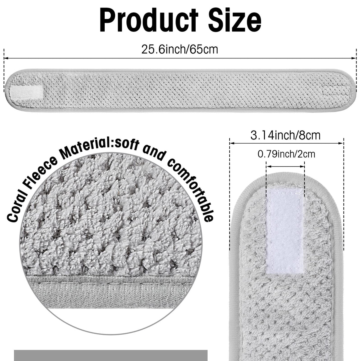 Giegxin 25 Pcs Spa Headbands Bulk Facial Makeup Hair Wrap Bath Shower Adjustable Double Layer Coral Fleece with Hook and Loop (Multicolor)