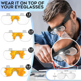 Dilzekui Magnifying Glass with Light 1.5X to 5.0X, Rechargeable Magnifying Glasses Head Magnifier, Lighted Magnify Glass with 4 Detachable Lenses, Magnifier Headset for Close Work Reading Jewelry