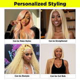 613 13X6 Lace Front Wig Human Hair Body Wave 200 Density HD Lace Front Wigs Human Hair Blonde Wig Human Hair Glueless Wigs Human Hair Pre Plucked Pre Cut 613 HD Lace Frontal Wig 13x6 for Women 24 Inch