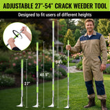 WORKPRO Crack Weeder, Stainless Steel Crevice Weeding Tool with Adjustable Long Handle (27"-54")