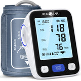 Runstar Upper Arm Blood Pressure Monitor with Wide Range Cuff (8.7'' -16.5'') for Home Use FSA/HSA Eligible, Automatic Digital BP Machine with Storage Bag, 2x99 Reading Memory