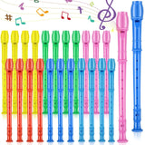 8 Hole Soprano Recorders Descant Flute Bulk With Cleaning Rod German Style for Back to School Gift Christmas Shoebox Supplies Musical Instruments Party Favor (24 Pack)