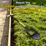 BCJCLTS 43-Inch Edger Lawn Tool, Heavy Duty Lawn Edger, Half Moon Steel Saw-Tooth Blade with Wide Footplate & Ergonomic T-Grip Handle, Manual Border Grass Edger for Lawn, Sidewalk & Garden Landscaping