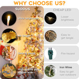 suddus Indoor String Lights with Remote, Warm White Christmas Lights Plug in with Timer, 33ft 100 LED Twinkle Fairy Lights for Bedroom Xmas Tree Wreath Patio Garden Party Outdoor Decorations