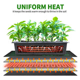 Seedling Heat Mat with Built-in Temperature Controller, 10" x 20.75" Waterproof Plant Heating Pad with Thermostat for Indoor Seed Starting Germination Hydroponics