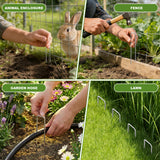 200PCS Garden Stakes Landscape Staples Set with Gasket, 11 Gauge