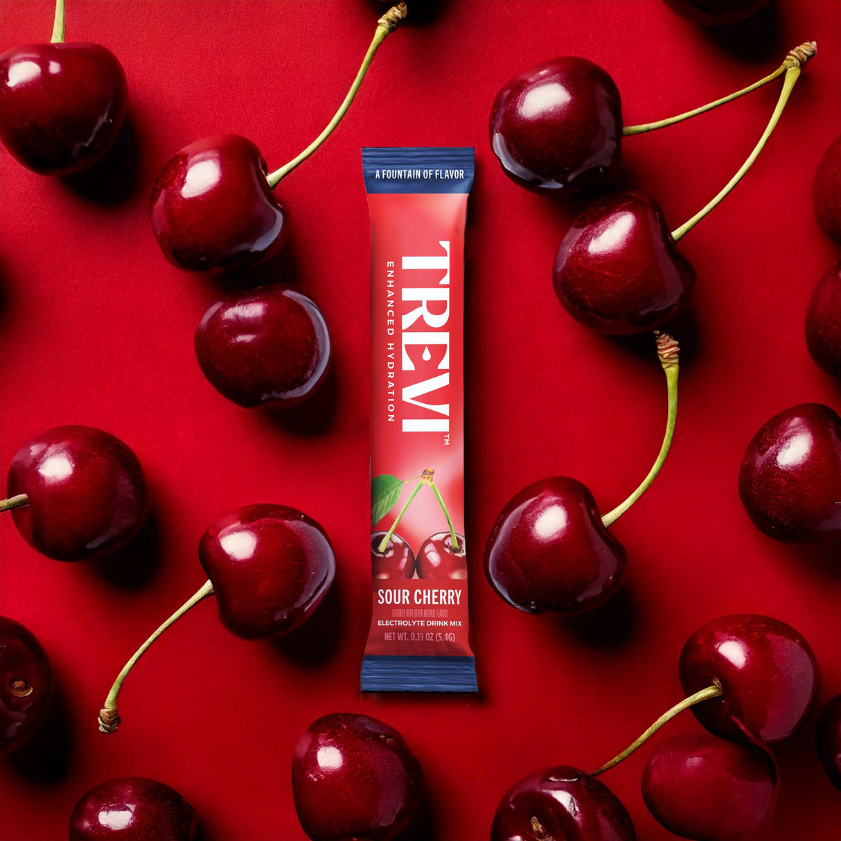 TREVI™ Sugar Free Electrolytes - Drink Mix Hydration Powder Packets - 28 Count - Sour Cherry