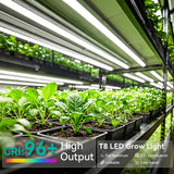 JESLED Plant Grow Lights, 4FT 5000K Full Spectrum Daylight White, 96W(2 X 48W,600W Equivalent), Linkable Grow Light Strips for Indoor Plants, Seed Starting, Greenhouse, Growing Shelf, 2-Pack