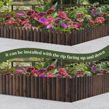 Garden Border Edging Wood Fence Landscape Edging Border Wooden Landscape Edging Decorative Garden Edging Lawn Edging Fence Flexible Garden Edging-15.7" H x 47.2" L (2PACK, 8Ft Total Length)