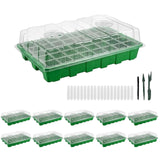 Gardzen 10 Pack 40 Cell BPA Free Seed Starter Tray Kit - Reusable Plant Germination Trays with Adjustable Vents, Sowing Tool & Labeling Set for Indoor Gardening Vegetables Herbs Flowers