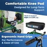KneeRover Steerable Knee Scooter Knee Walker for Adults for Foot Surgery, Broken Ankle, Foot Injuries - Foldable Knee Rover Scooter for Broken Foot Injured Leg Crutch Alternative with Basket Green