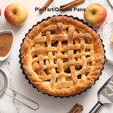 Yamteck 11 & 9 Inch Round Tart Pans with 2Pcs 4'' Mini Pans. Removable Bottom, Non-Stick Coating, Rugged Carbon Steel for Tart Quiche Pie Making. Gift for Christmas Thanksgiving Party Festival Family