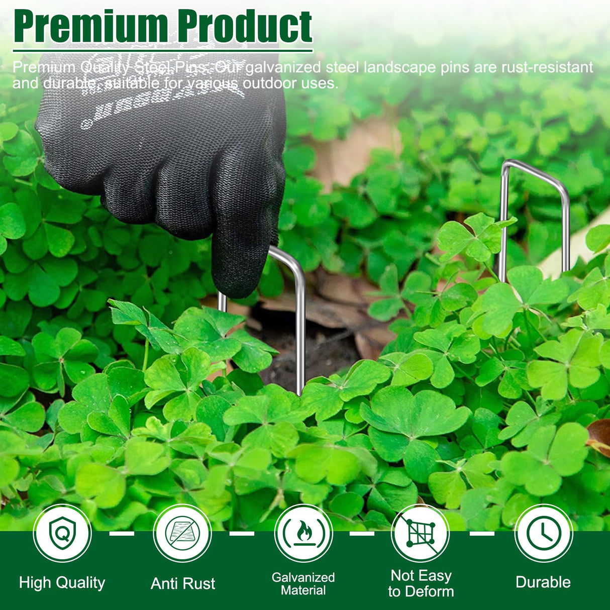 12 Inch Galvanized Landscape Staples Stakes, 25/50/100/200pcs Garden Metal Stakes for Weed Barrier Fabric, Fence Stakes, Tent Stakes, Christmas Decorations (50pcs)