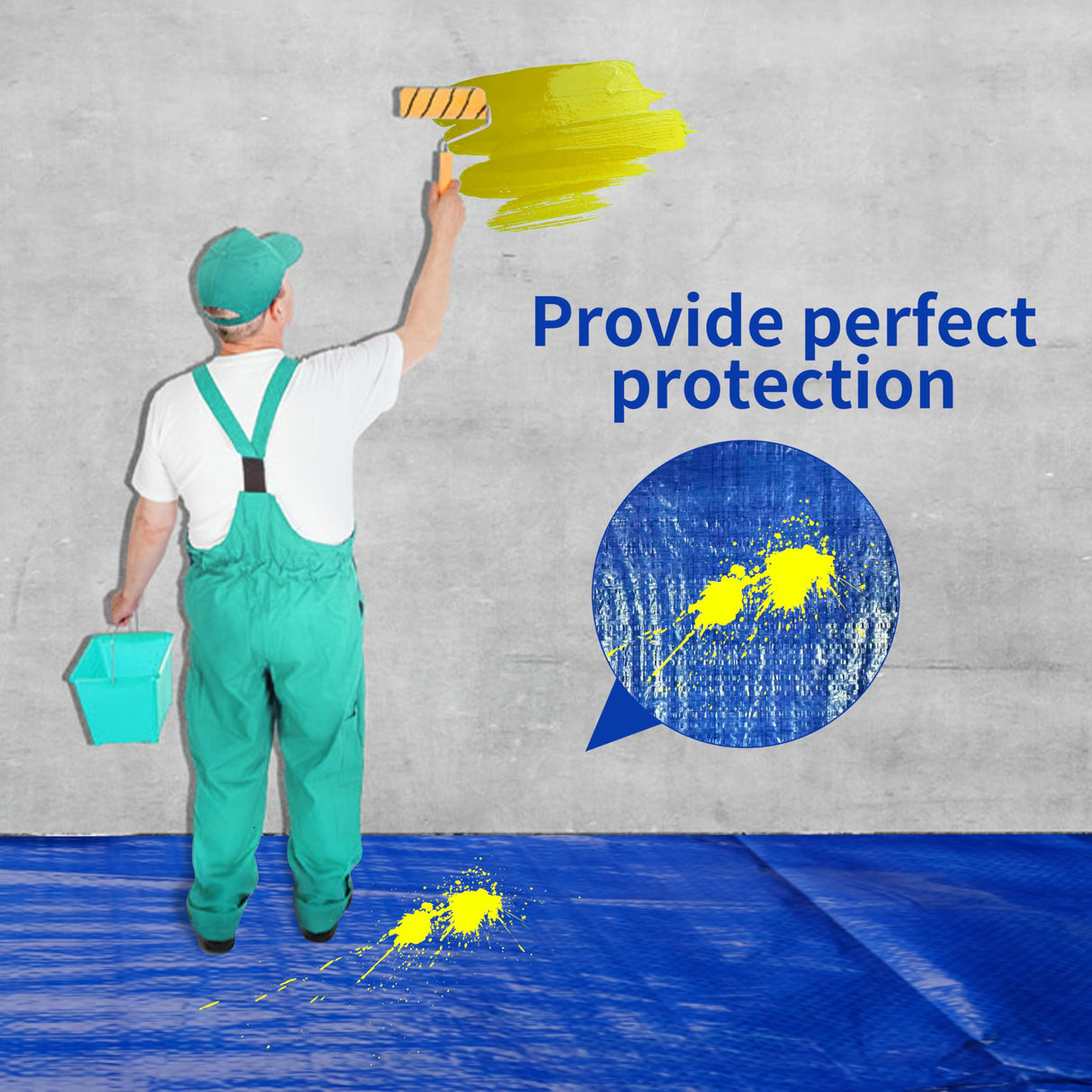 Tarp 8x10(4 Packs) ft 100% Waterproof Uv Resistant High Durability Multipurpose 5mil Blue Tarp for Covering Courtyards, Cars, Camping, Gardens, Pet Nests -by MVPNET