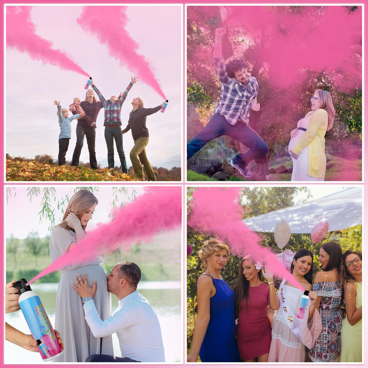 Merear Gender Reveal Fire Extinguisher 2 Packs, Gender Reveal Ideas, Baby Girl Reveal Party Ideas 100% Biodegragable for Gender Reveal Decorations (Pink)