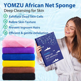 African Net Sponge Exfoliating Bath Sponge Scrubbing Long Rag Wash Shower Body Scrubber - 6 Pieces