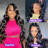 feiyunpanda 10A Human Hair Bundles 20 22 24 Inch Body Wave 3 Bundles 100% Unprocessed Brazilian Virgin Hair Double Weft Bundles Deals Human Hair Body Wave Human Hair Extensions Natural Color
