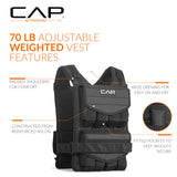 CAP Barbell Adjustable Weighted Vest, 70 lb
