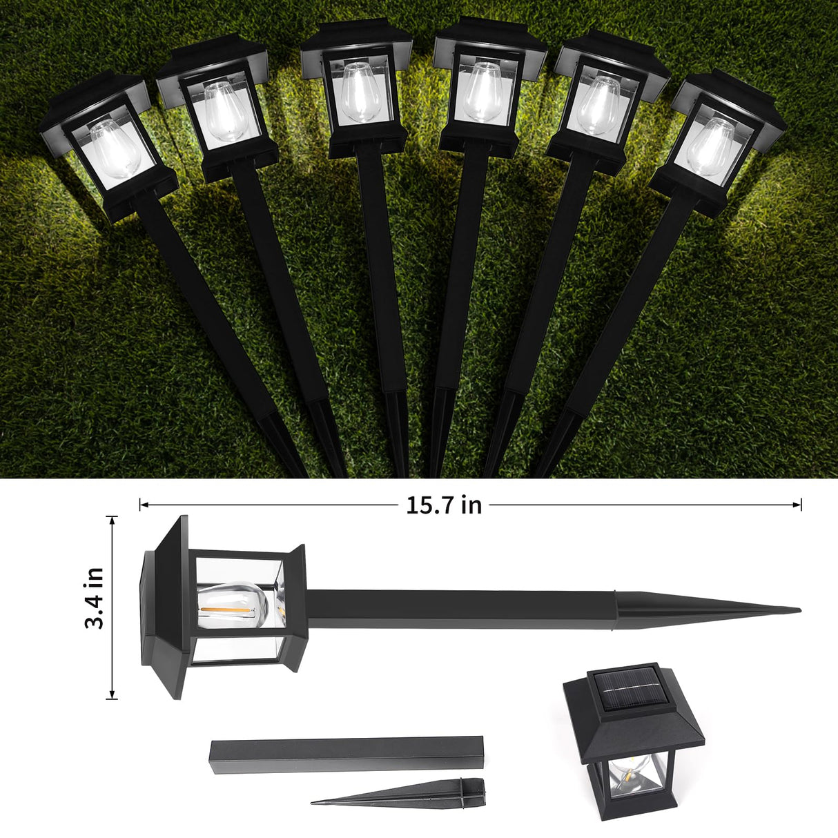 Greluna Solar Lights Outdoor,12 Pack 6000K Waterproof Auto On/Off Solar Pathway Lights for Your Garden, Landscape, Path, Yard, Patio, Driveway,Walkway Decor