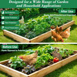 Lucomb Plant Protectors from Animals 15.7 x 157 in Green Chicken Wire Plant Cages for Outdoor Plants, Hexagonal Wire Plant Protector with Ground Stakes, Pliers, Garden Protection from Animals