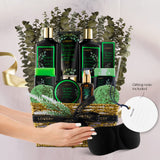 Mothers Day Gifts, Eucalyptus Spearmint Bath Set, Home Spa Set with Natural Mint Fragrance, 17 Pcs Gift Basket, Eucalyptus Bath Oil, Shower Gel, Bubble Bath, Bath Crystal, Steamer Tablet & More