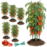 6-Pack 48'' (4ft) Tomato Cages & Trellis – Outdoor Garden Adjustable Plant Support & Stakes for Home Gardeners, Raised Garden Beds & Patio, Supports Climbing Tomatoes, Vegetables & Flowers
