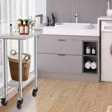 HARDURA Stainless Steel Commercial Work Table with Wheels Prep & Work Metal Table 30×12 Inches Heavy Duty NSF with Casters and 2" Backsplash