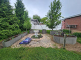 Anleolife 4x6ft Galvanized Garden Arch Trellis, Raised Beds and Vines