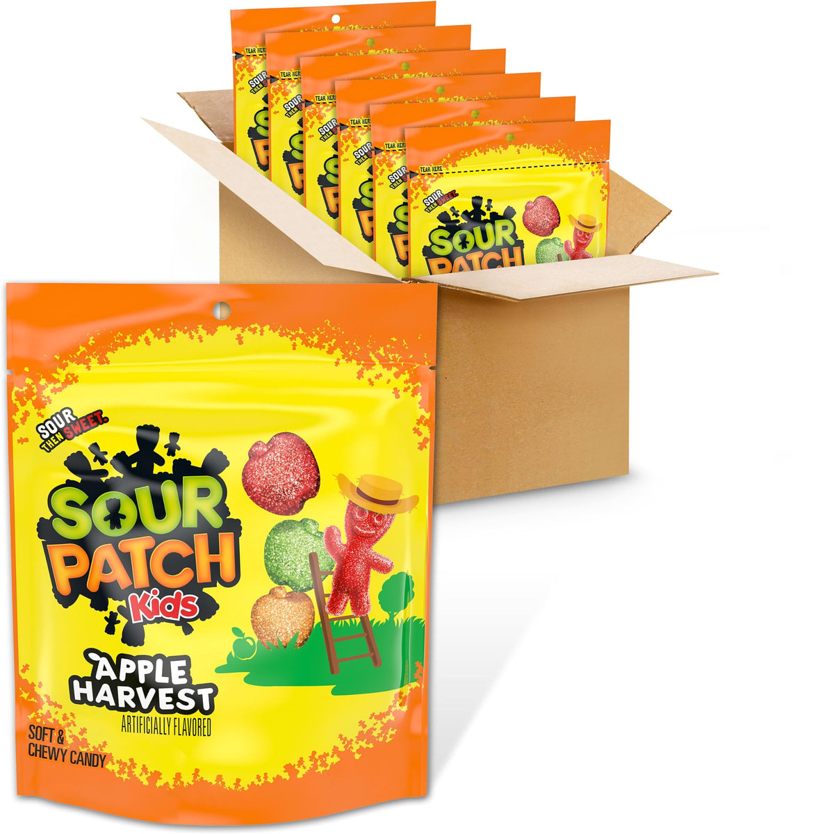 SOUR PATCH KIDS Apple Harvest Soft & Chewy Gummy Candy, 6 Bags