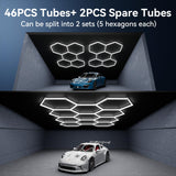 MODERN 11 Hexagon LED Garage Light, Ultra-Bright 6500K Natural White, 11 Grids for Garage, Mall, Shop, and Auto Detailing.