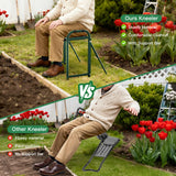 Onadak Heavy Duty Garden Kneeler & Seat with Support Legs, 400lbs Capacity Foldable Gardening Stool, Extra Thick Pad & Large Tool Organizer Bag, Ergonomic for Seniors - Dark Green