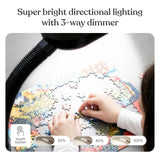Brightech Litespan - Bright LED Floor Reading Lamp for Over Chair Crafts and Reading, Esthetician Light for Lash Extensions, Gooseneck Adjustable Standing Lamp for Living Room, Bedroom, Office - Black