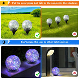 MLKNK Solar Globe Lights Outdoor Waterproof-Solar Balls-Solar Garden Lights-Orbs for Outside 4 Pack Cracked Glass Ball for Lawn Patio Yard Backyard Decorations