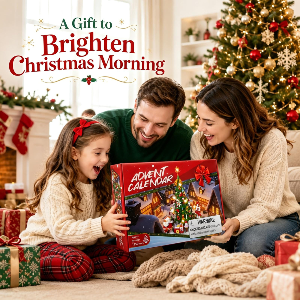Advent Calendar 2026 Christmas Tree Building Blocks Set with warm Light