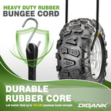 Bungee Cords with Hooks (10 Pack) Heavy Duty Outdoor Rubber Tarp Straps in 10", 15", 21", 31" Sizes, Crimped S Hooks for Cargo, Bikes, Camping Gear, Luggage - Max Stretch 1.5X, Load 180 lbs