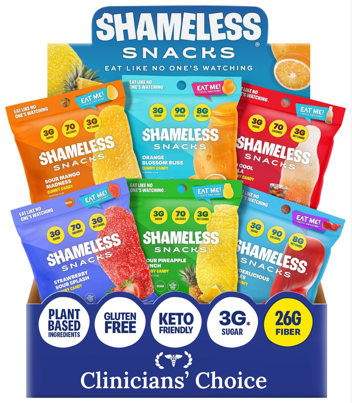 Shameless Snacks Candy Carnival - Sour Gummy Variety Pack & Fruit Snacks