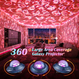 One Fire Ocean Light Projector,15 White Noises & Bluetooth Ambient Lighting, 360° Full Coverage Ceiling Projector Ocean Lamp, Remote Timer Galaxy Lamp for Bedroom Decor, Mood Lighting Gifts