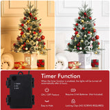 GAOMON 3 Ft Christmas Tree with 78 Led Lights, Pre-Lit Artificial Christmas Trees with Potted Base, Snow Flocked, Battery Operated, Xmas Tree for Home Decor